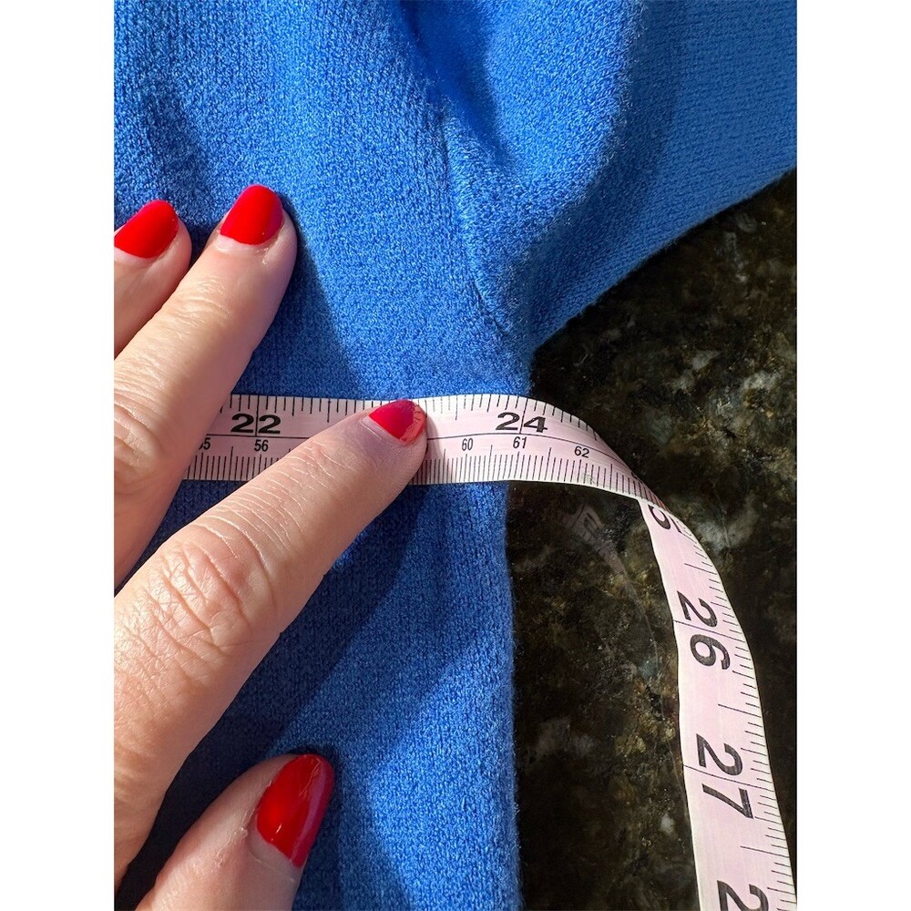 Oliver.O Cardigan Sweater Womens XL Blue Button Front Collared Pockets - Picture 8 of 8